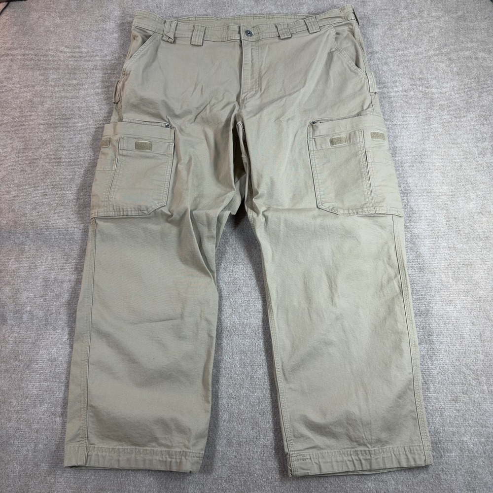 Duluth Trading Co DuluthFlex Fire Hose Men's 42x30 Khaki Cargo Relaxed 8oz